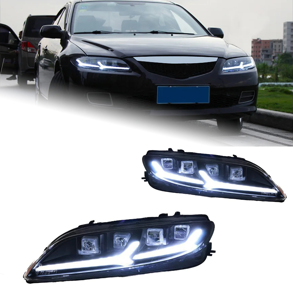 AKD Car Lights for Mazda 6 2003-2015 M6 LED Headlights Assembly Upgrade Guide DRL Mazda6 Evil Eyes Design Dynamic Lamp Accessories