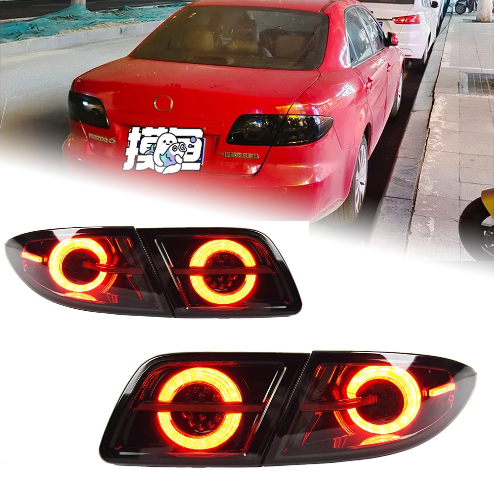 AKD tuning cars Tail lights For Mazda 6 Mazda6 2003-2015 Taillights LED DRL Running lights Fog lights angel eyes Rear