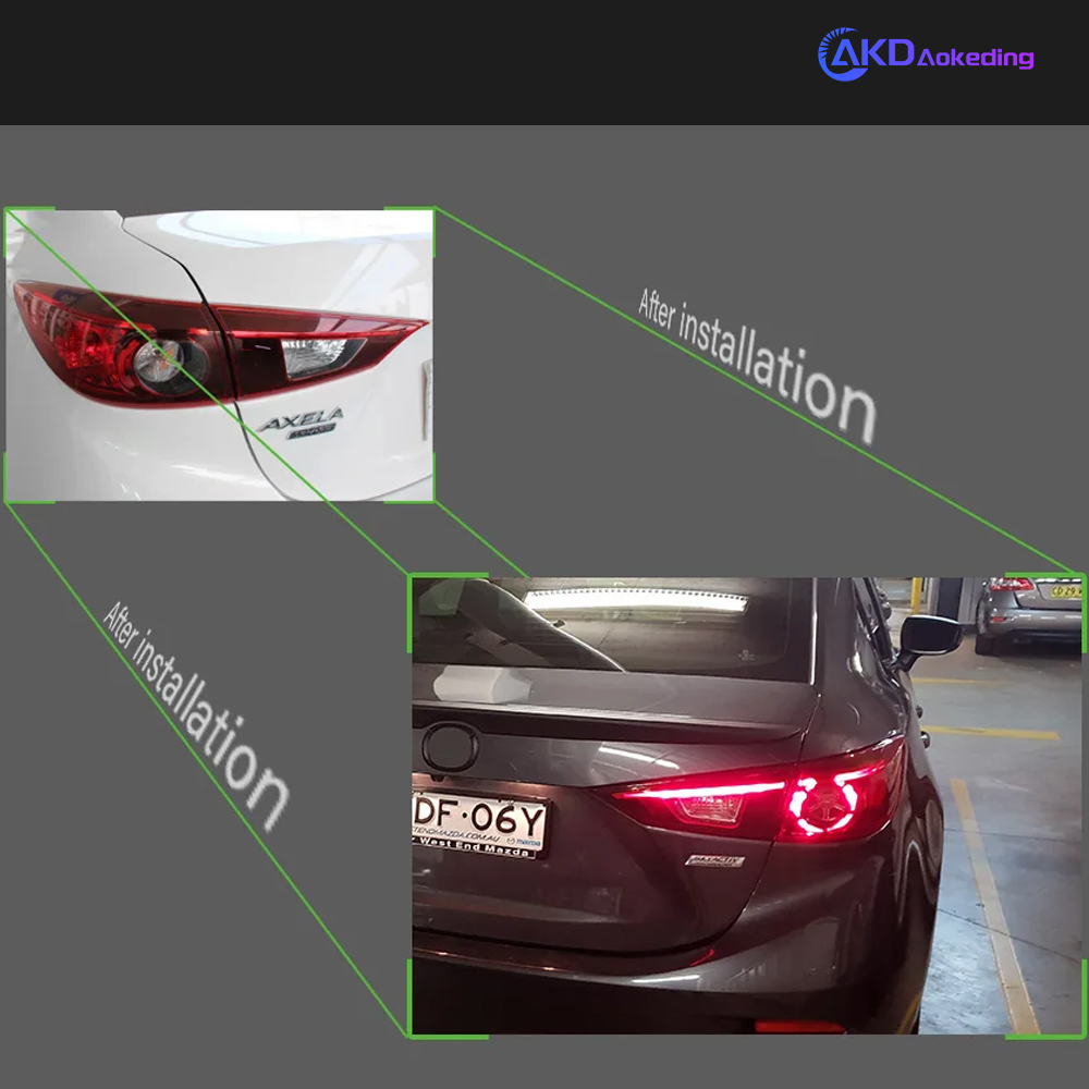 AKD Car Styling for Mazda 3 Tail Lights 2014-2018 Mazda3 Axela Sedan LED Tail Lamp LED DRL Signal Brake Reverse auto Accessories