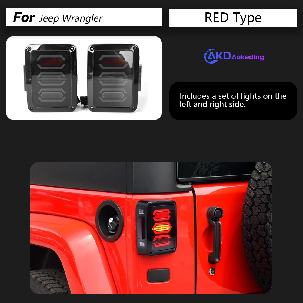 AKD Car Styling Tail Lamp for Jeep Wrangler Tail Lights 2007-2017 Wrangler LED Tail Light LED DRL Signal auto Accessories