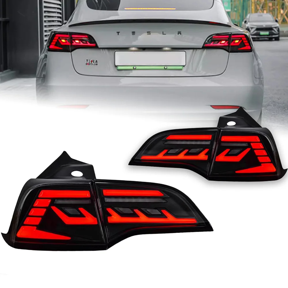 AKD Car Styling Tail Lamp for Tesla Model 3 Tail Lights Model Y LED Tail Light Dynamic Signal DRL Brake Reverse Auto Accessories