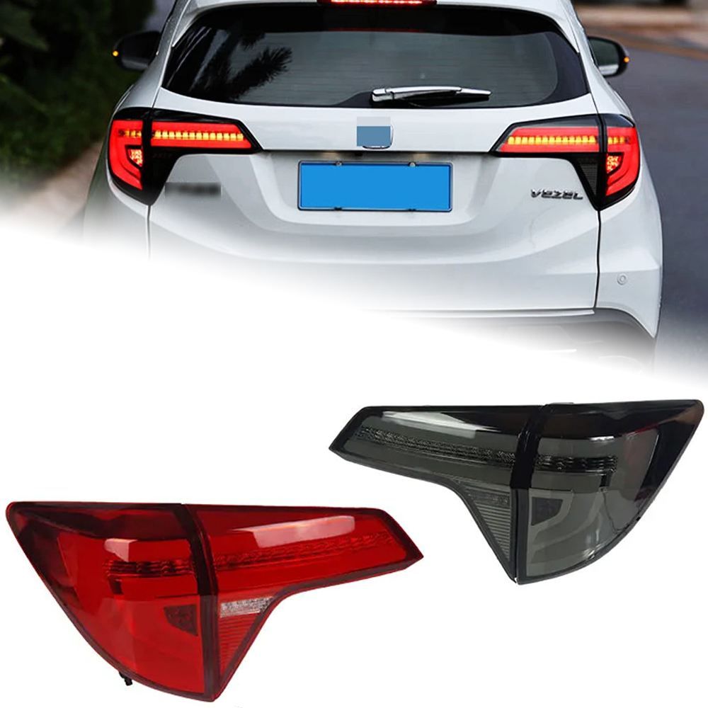 AKD Car Styling for Honda HR-V Tail Lights HR-V Vezel 2014-2021 LED Tail Light Lexus-Style Rear Lamp DRL Signal Brake Reverse auto Accessories