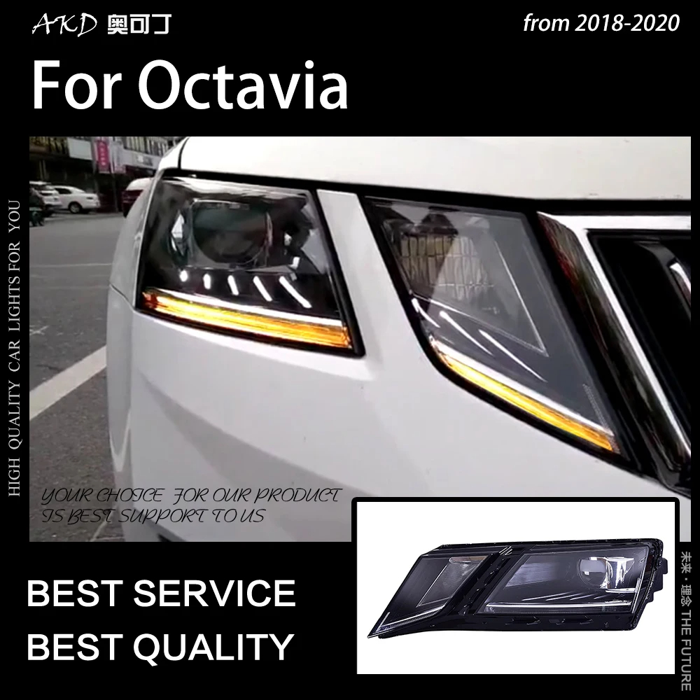 Car Styling Head Lamp for Headlight 2018-2020 New Octavia LED Headlight DRL LED Projector Lens Auto Accessories