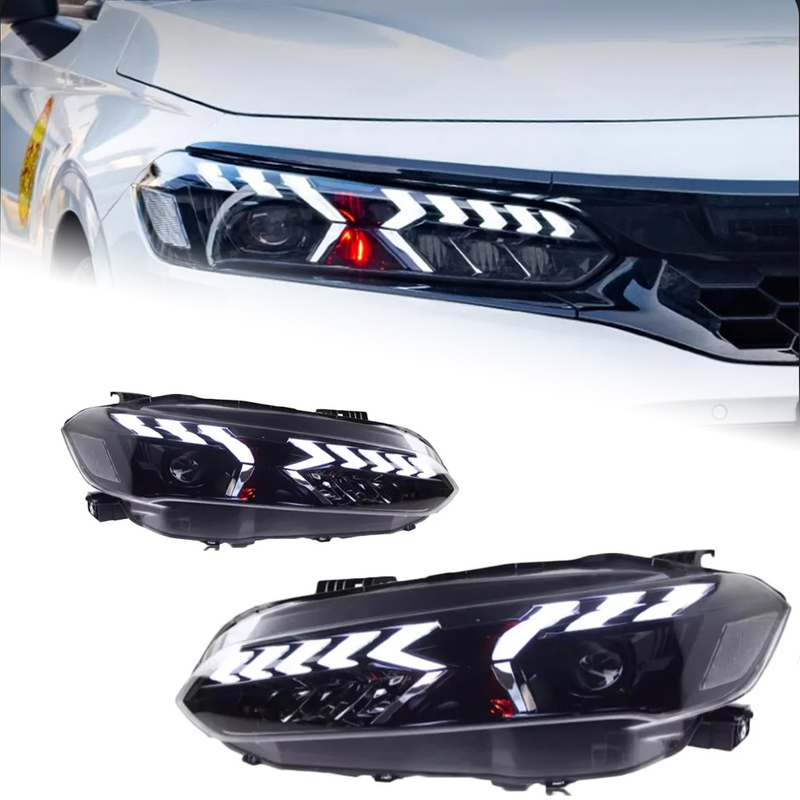 AKD Auto Parts For Honda CIVIC 11th Headlights 2022 E-Tron Styling LED Daytime Lights Dual Projector DRL Car Accesorios Modified