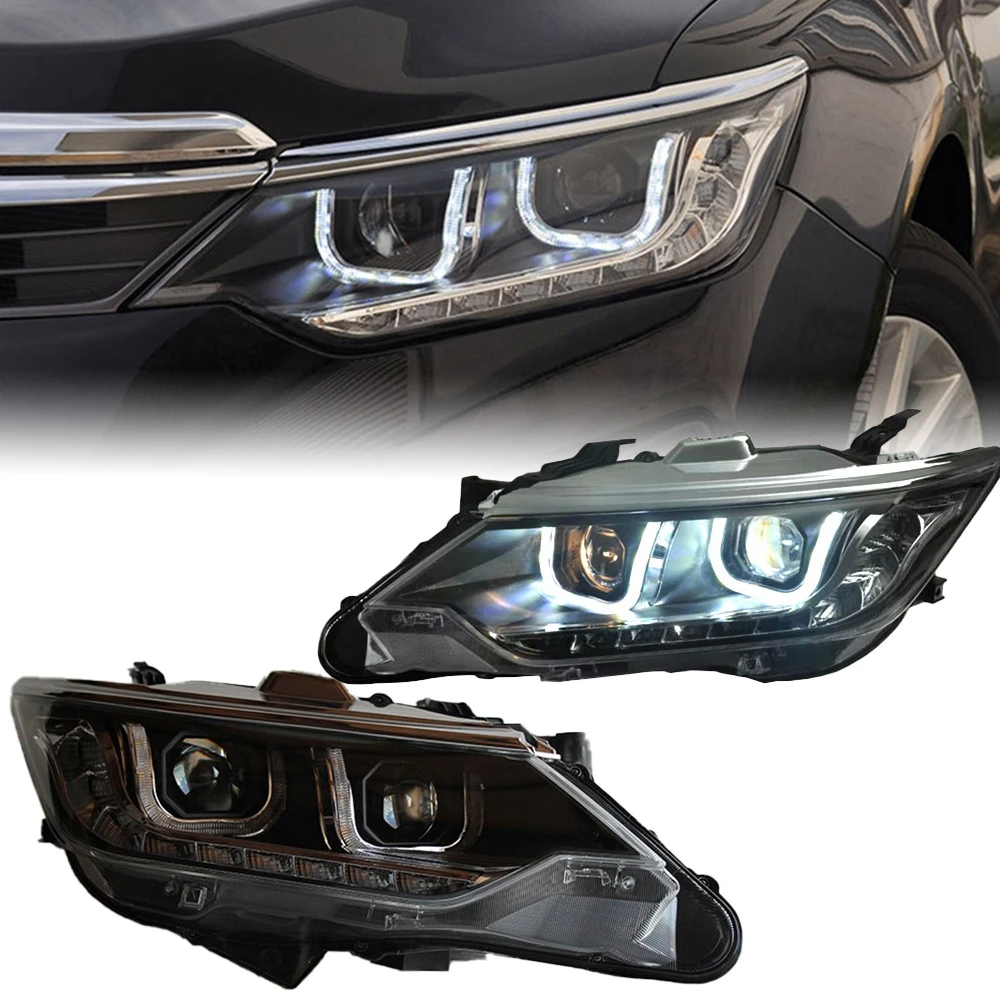 AKD Car Styling for Toyota Camry Headlights 2015-2017 Camry V55 LED Headlight DRL Hid Head Lamp Angel Eye Bi Xenon Accessories