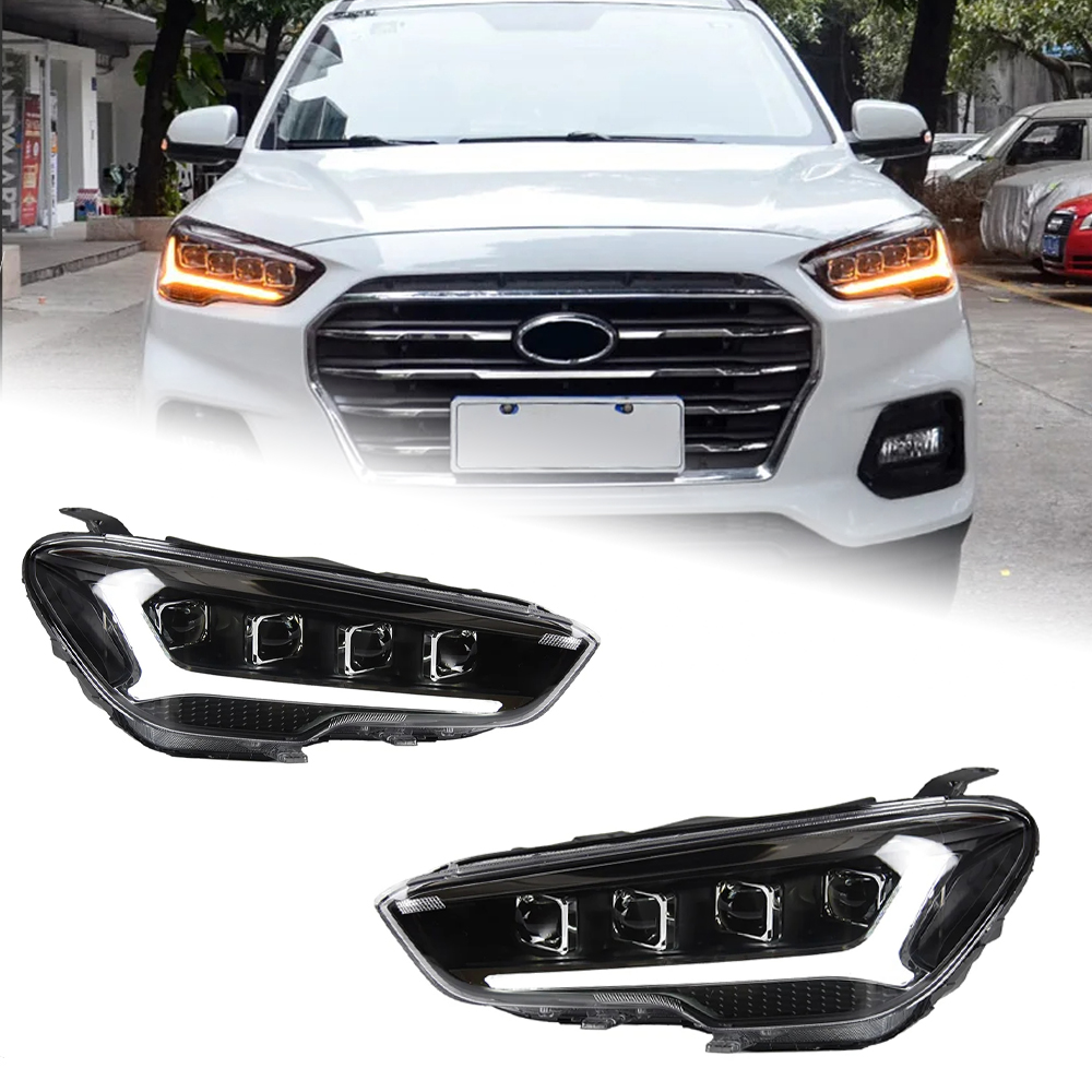 AKD Car Lights For ix35 2018-2021 LED Auto Headlights Assembly Upgrade Projector 4 Lens Design Dynamic Lamp Accessories Facelift