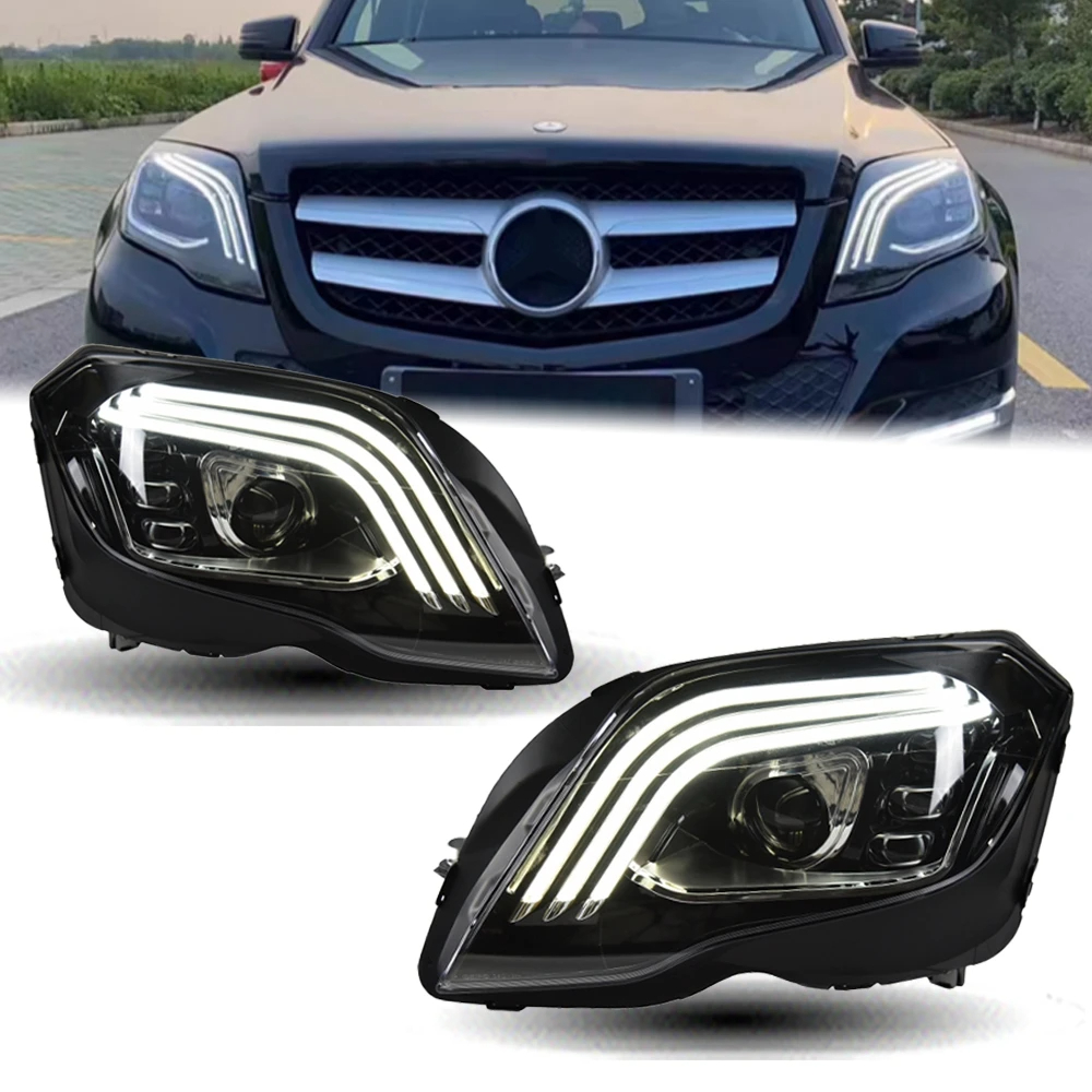 AKD Car Styling Head Lamp for Benz GLK GLK300 Headlights 2008-2015 X204 GLK260 GLK LED Headlight DRL Dynamic Signal Auto Accessories