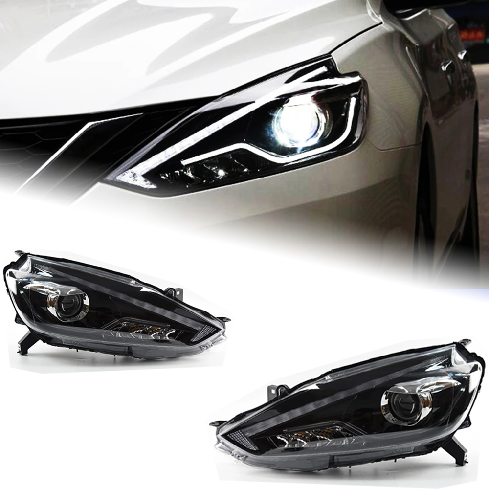 AKD Car Styling for Nissan Sylphy Sentra LED Headlight 2016-2018 New Design DRL Hid Option Head Lamp Angel Eye Beam Accessories