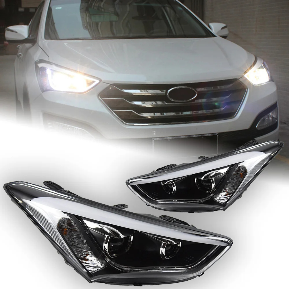 AKD Car Styling Head Lamp for Hyundai IX45 Headlights 2013-2016 New Santa Fe LED Headlight DRL Hid Bi Xenon Auto Accessories