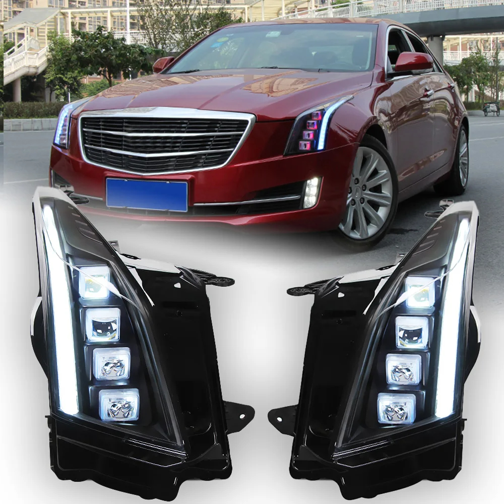 AKD Car Lights for Cadillac ATS LED Headlight Projector Lens 2014-2020 Head Lamp Front DRL Dynamic Signal Automotive Accessories