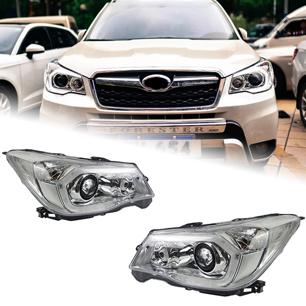 AKD Head Lamp for Subaru Forester LED Headlight 2013-2016 Headlights Forester DRL Turn Signal High Beam Angel Eye Projector