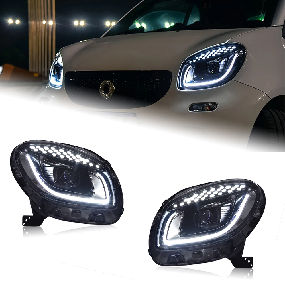 AKD Car Styling Head Lamp for Smart Headlights 2015-2018 Smart for Two LED Headlight LED DRL Hid Bi Xenon Auto Accessories