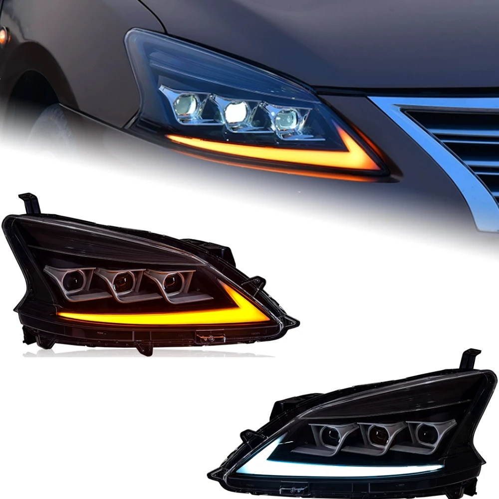 AKD Car Styling Headlights for Nissan Sylphy Sentra LED Headlight 2012-2015 DRL Hid Option Head Lamp Angel Eye Beam Accessories