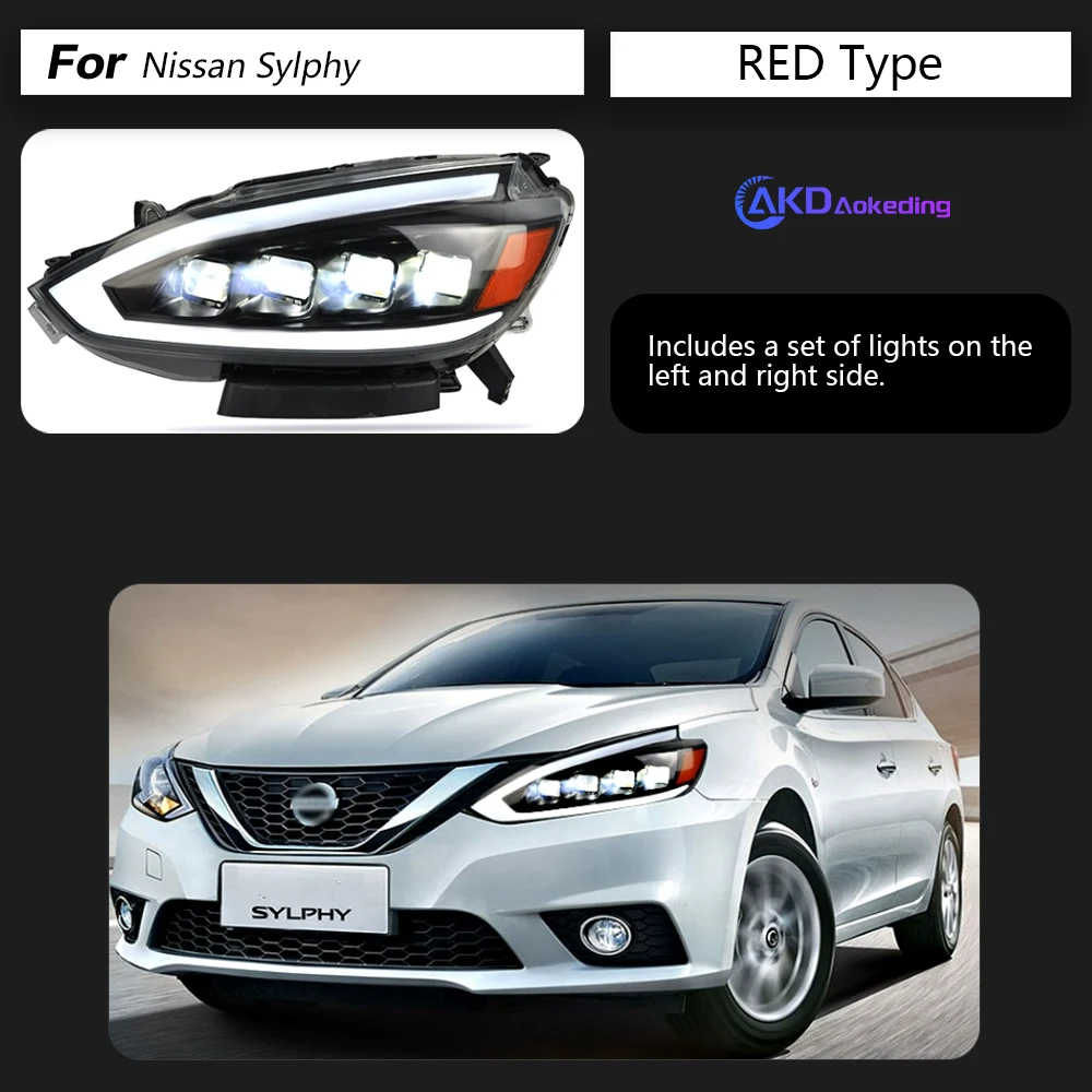 AKD Car Styling Headlights for Nissan Sylphy Sentra LED Headlight 2016-2019 DRL Hid Option Head Lamp Angel Eye Beam Accessories