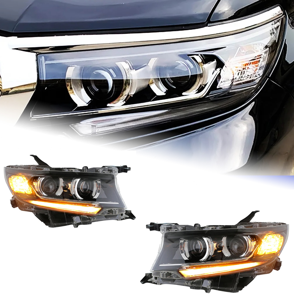 AKD Head Lamp for Toyota Prado LED Headlight 2018-2021 Headlights Prado DRL Turn Signal High Beam Angel Eye Projector Lens