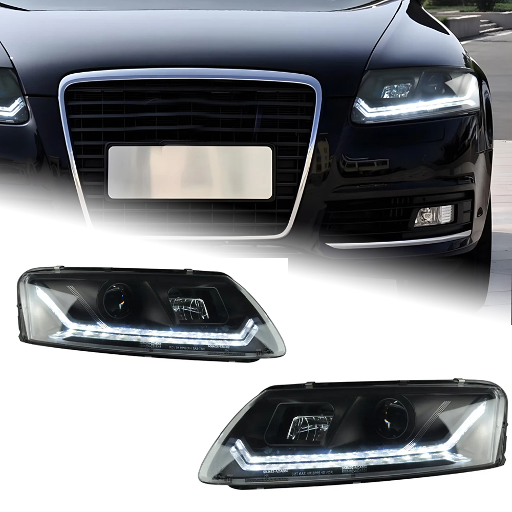 AKD Car Styling Head Lamp for Audi A6 Headlights 2005-2012 A6 LED Headlight C5 C6 Turn Signal DRL Bi Xenon Projector Auto Accessories