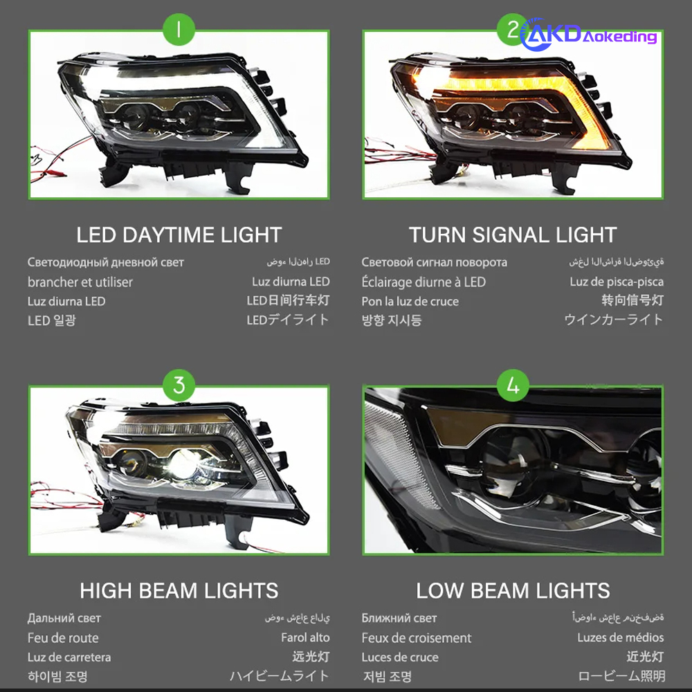 AKD Car Styling for Navara Headlights 2015-2019 NP300 Frontier LED Headlight Head Lamp Signal DRL Hid Bi Xenon Auto Accessories