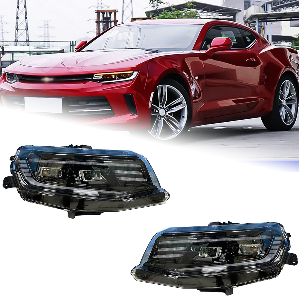 AKD Head Lamp for Chevrolet Camaro LED Headlight 2016-2020 Headlights Camaro DRL Turn Signal High Beam Angel Eye Projector Lens