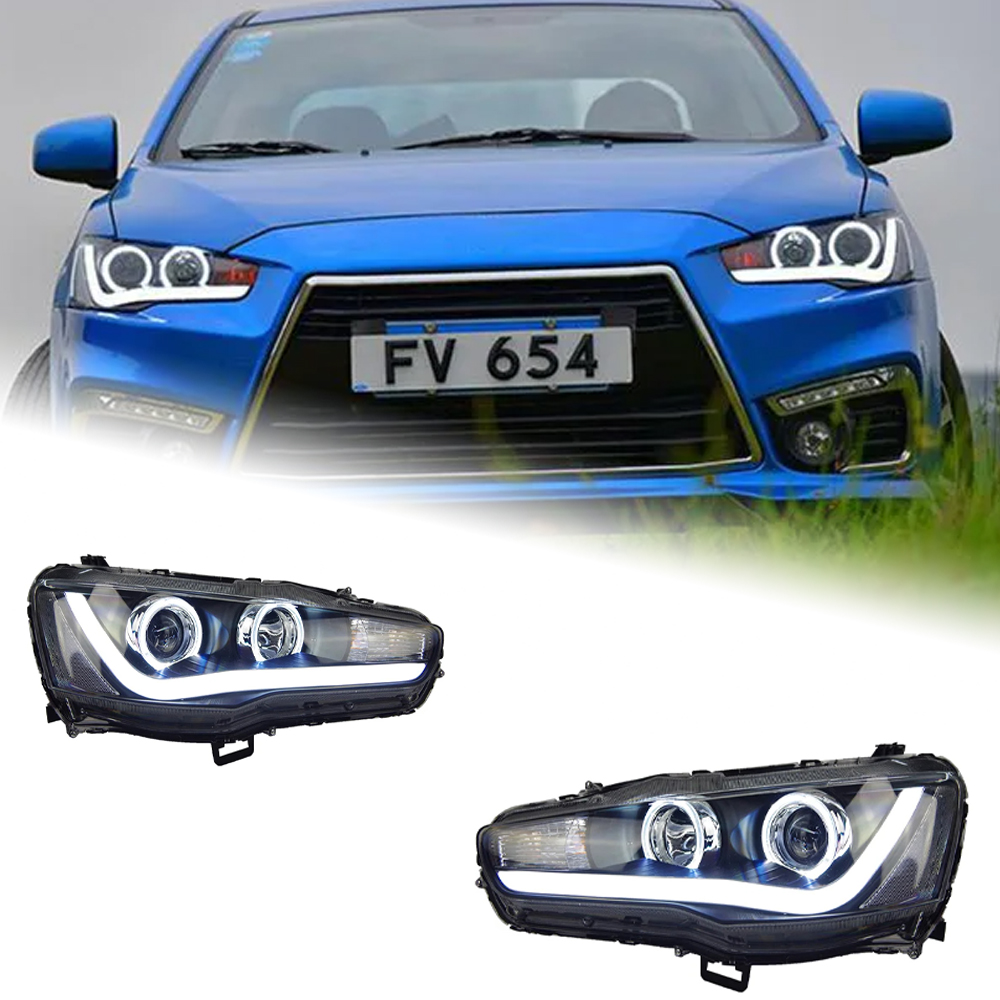 AKD Head Lamp for Mitsubishi Lancer LED Headlight 2009-2016 Headlights Lancer EX DRL Turn Signal High Beam Angel Eye Projector