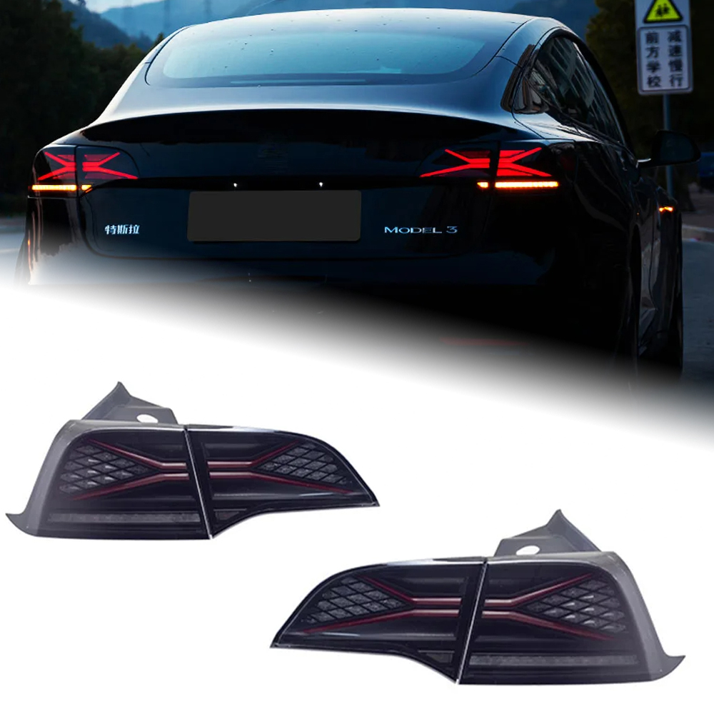 AKD Tail Lamp Tesla Model 3 LED Tail Light Model3 Model Y Rear Fog Brake Turn Signal Automotive Accessories