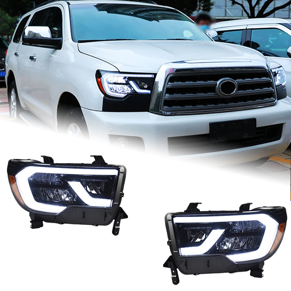 AKD Head Lamp for Toyota Tundra LED Headlight 2007-2021 Headlight Tundra DRL Turn Signal High Beam Angel Eye Projector Lens