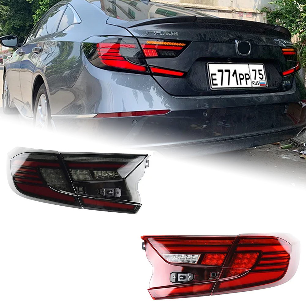 AKD Car Lights for Honda Accord X 2018-2022 10th LED Auto Taillights Assembly Upgrade Angel Wing Design Dynamic Lamp Accessories