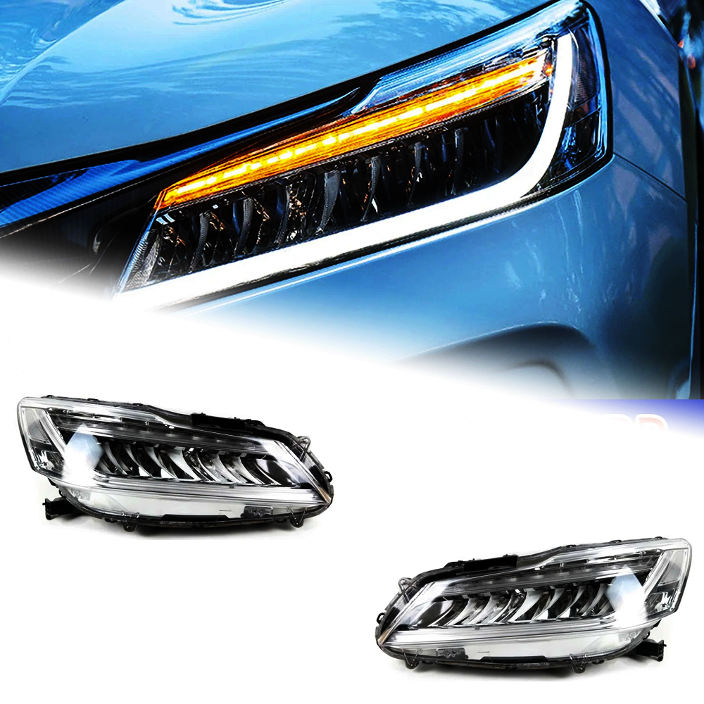 AKD Car Lights For Honda Accord 9.5th 2015-2018 Upgrade LED Auto Crystal Wing Headlights Start Animation Dynamic Signal Lamp Accessories