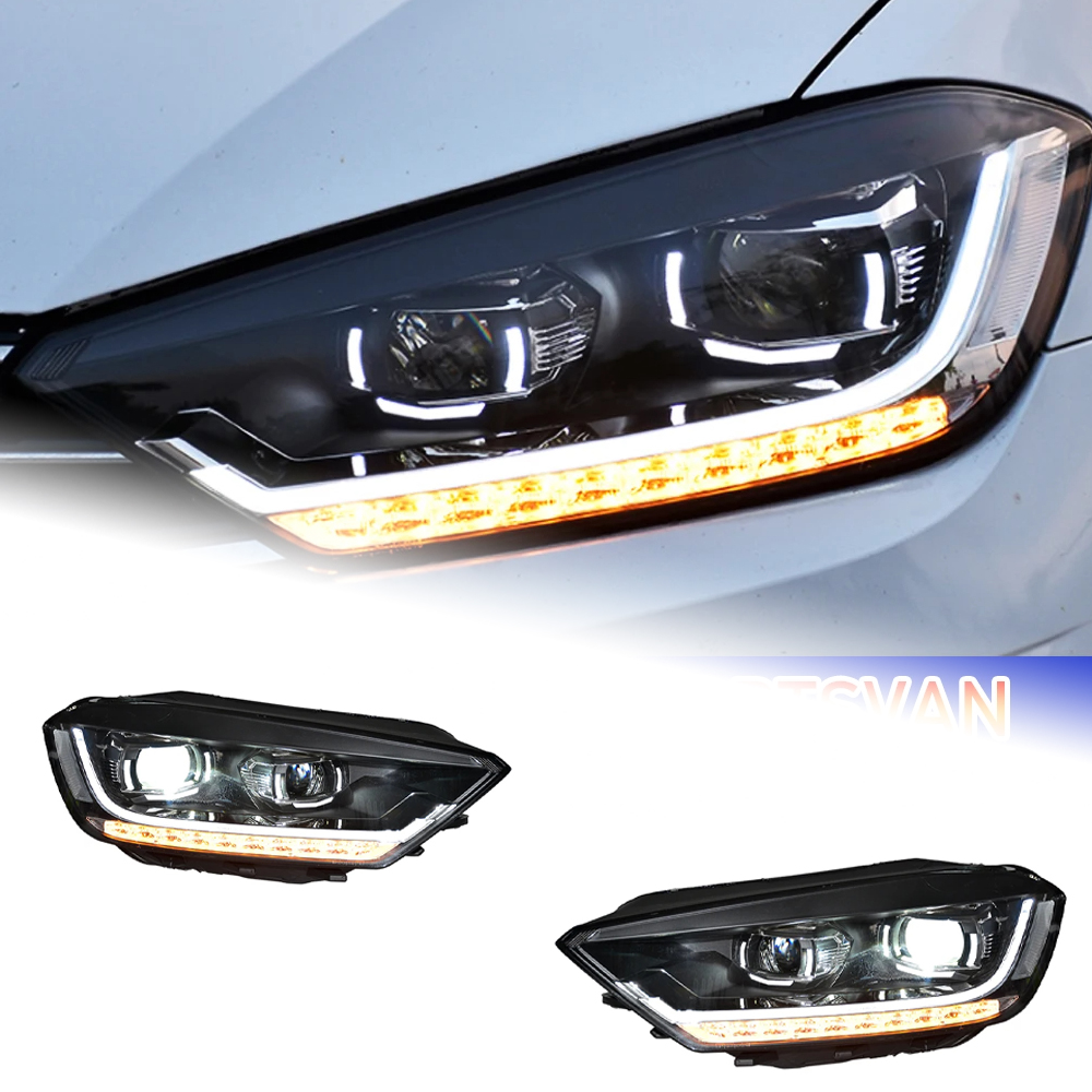 AKD Head Lamp for VW Golf Sportsvan LED Headlight 2016-2020 Headlights Sportsvan DRL Turn Signal High Beam Angel Eye Projector