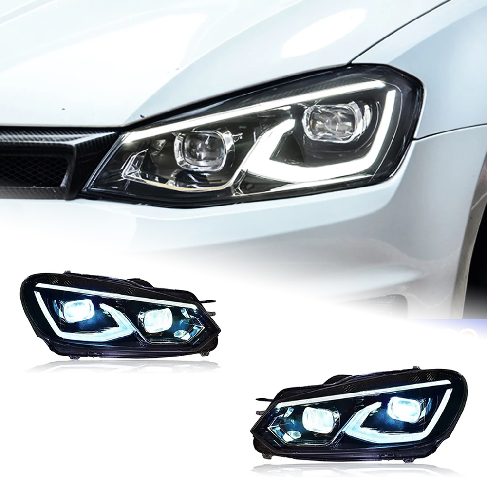 AKD Head Lamp for VW Golf 6 Golf6 LED Headlight 2009-2013 Headlights R20 MK6 DRL Turn Signal High Beam Angel Eye Projector Lens