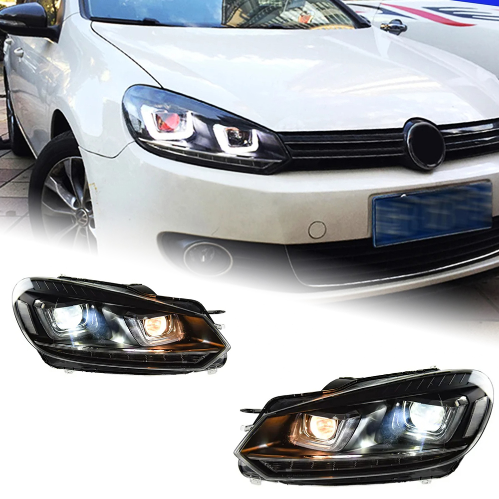 AKD Car Styling for VW Golf 6 Headlight 2009-2012 Dynamic Signal Golf6 LED DRL Hid Head Lamp Angel Eye Bi Xenon Beam Accessories