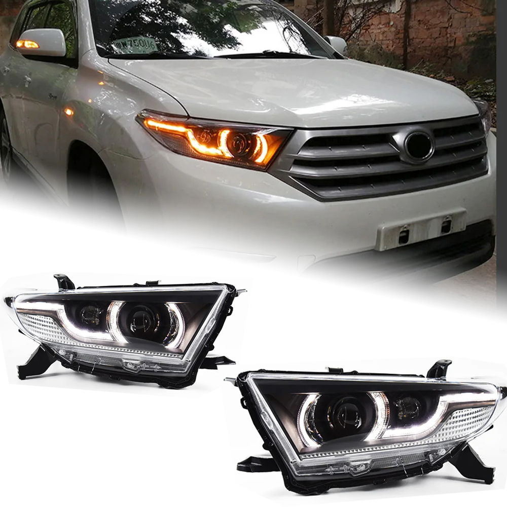 AKD Car Lights for Toyota Highlander 2012-2014 Kluger LED Headlights Assembly Upgrade RR Aurora Design Bifocal Lens Tool Accessories