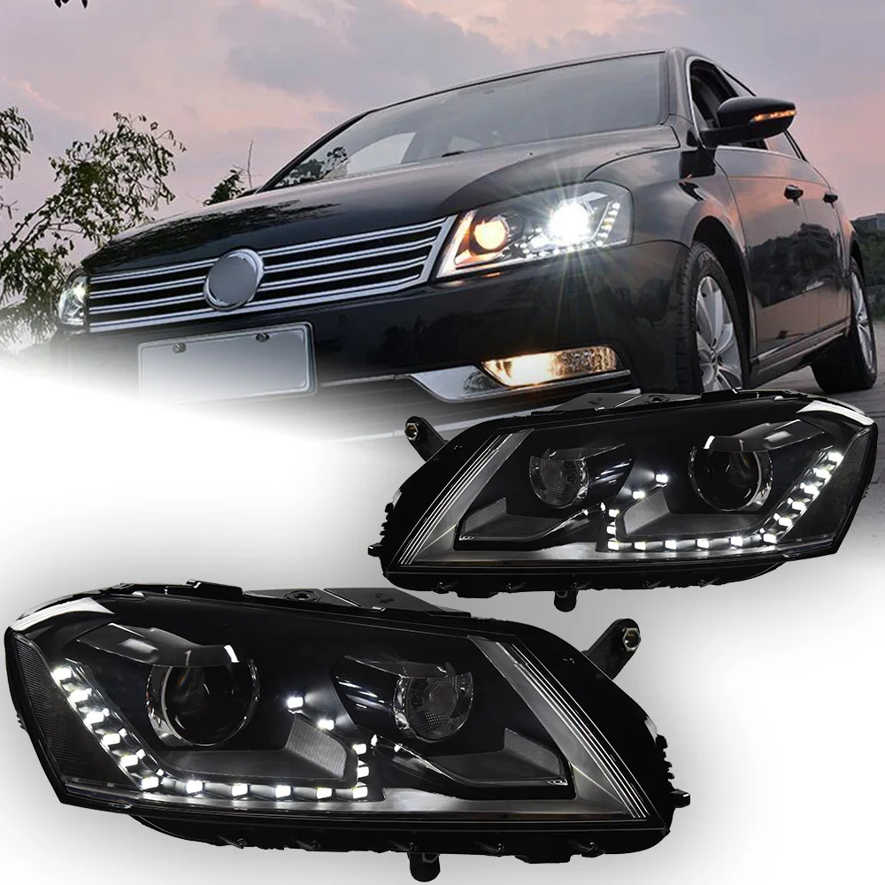 AKD Car Lights For VW Passat B7 EU 2012-2016 Magotan LED Auto Headlights Assembly Upgrade Tears Eye Design Signal Lamp Accessories