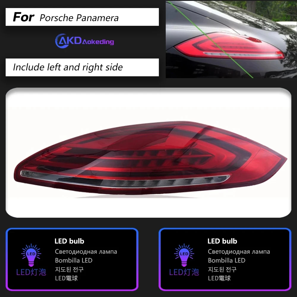 AKD Car Styling for Porsche Panamera LED Tail Light 2014-2017 Panamera Rear Fog Brake Turn Signal Auto Accessories