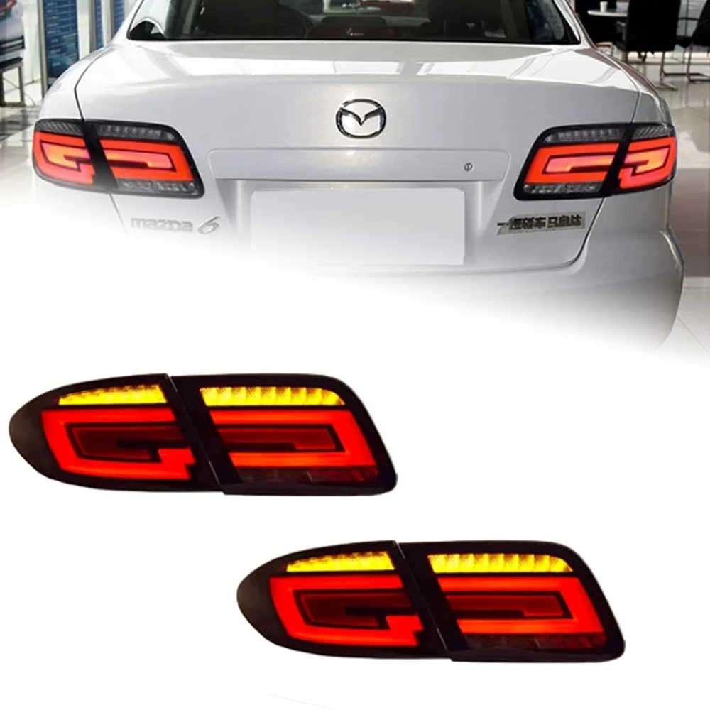 AKD Car Accessories Rear Lamp for Mazda 6 LED Tail Light 2003-2015 Mazda6 Rear Fog Brake Turn Signal Brake Reverse Auto