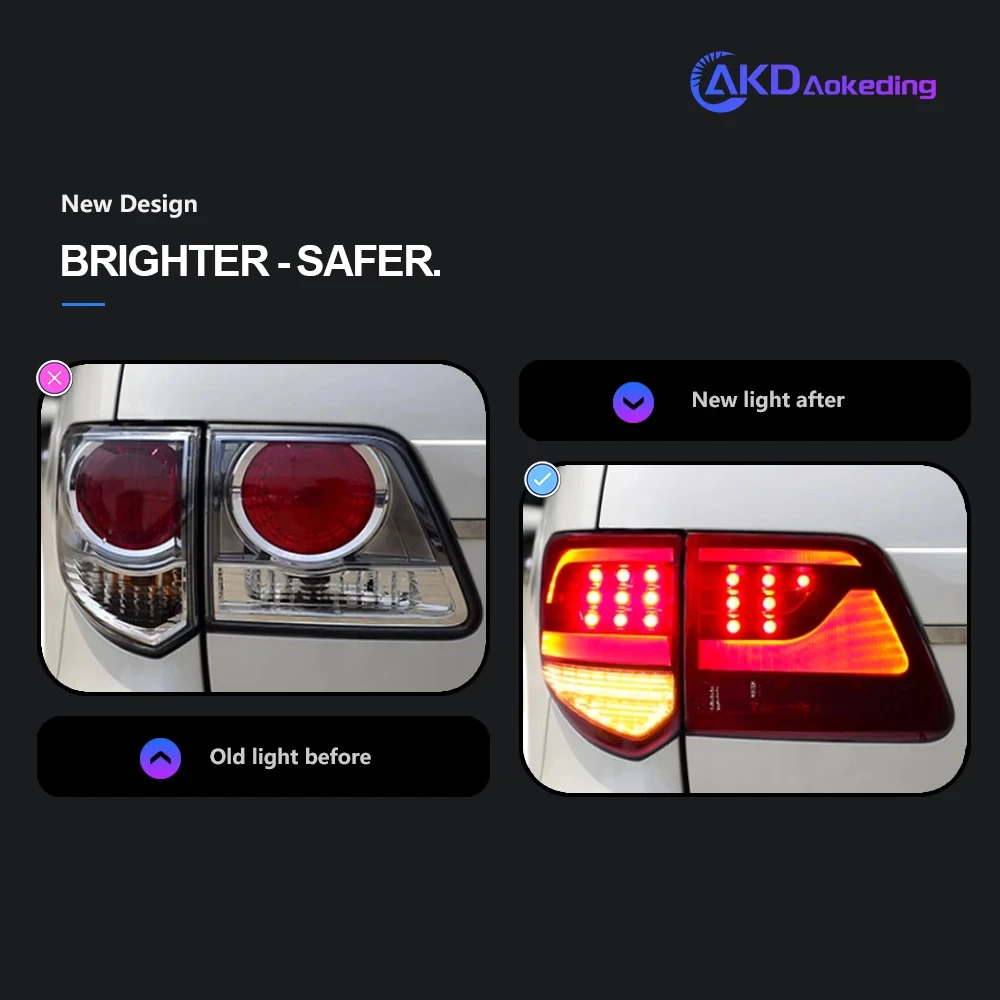 AKD Car Styling for Toyota Fortuner LED Tail Light 2011-2015 Fortuner Rear Fog Brake Turn Signal auto Accessories