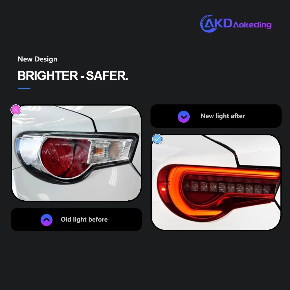 AKD Car Styling for Toyota GT86 LED Tail Light 2013-2019 Subaru BRZ FT86 Rear Fog Brake Turn Signal Auto Accessories