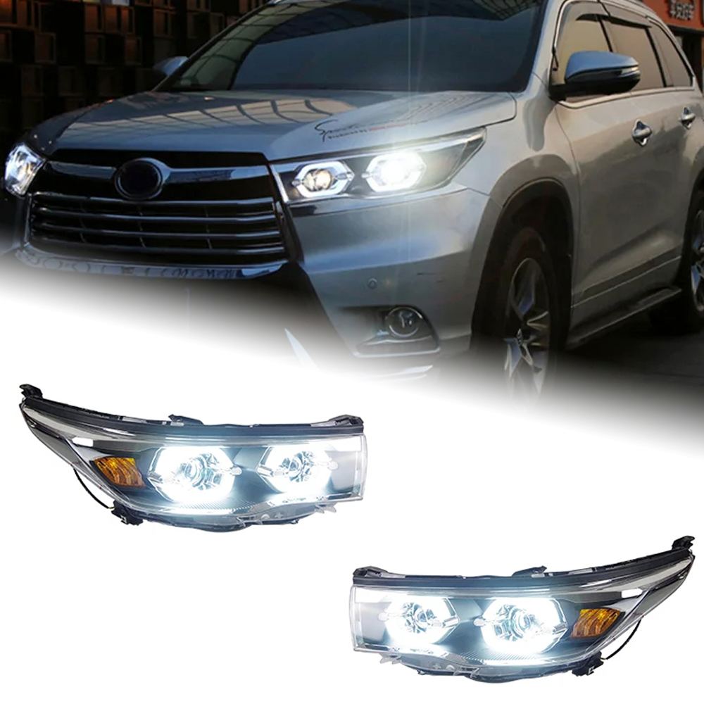 AKD Car Lights For Toyota Highlander 2015-2017 Kluger LED Headlights Assembly Upgrade Angel Eyes Design Projector Lens DRL Bi Xenon Lamp