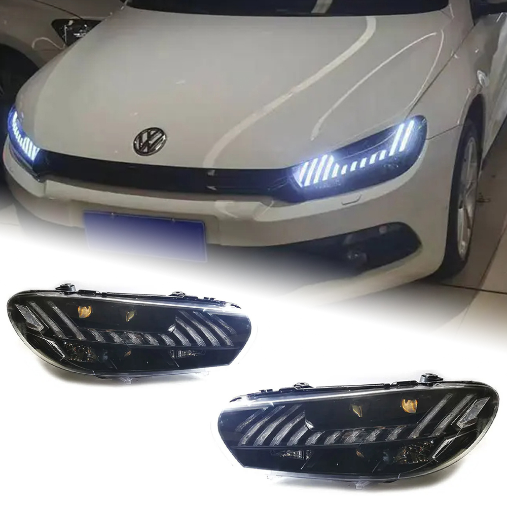 AKD Head Lamp for VW Scirocco R LED Headlight 2008-2017 Headlights Scirocco DRL Turn Signal High Beam Angel Eye Projector Lens