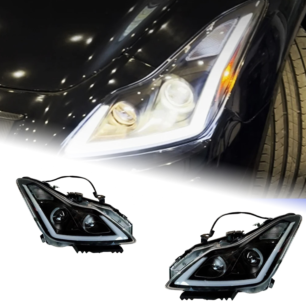 AKD Head Lamp for Infiniti G37 LED Headlight 2006-2012 Headlights Q60 DRL Turn Signal High Beam Angel Eye Projector Lens