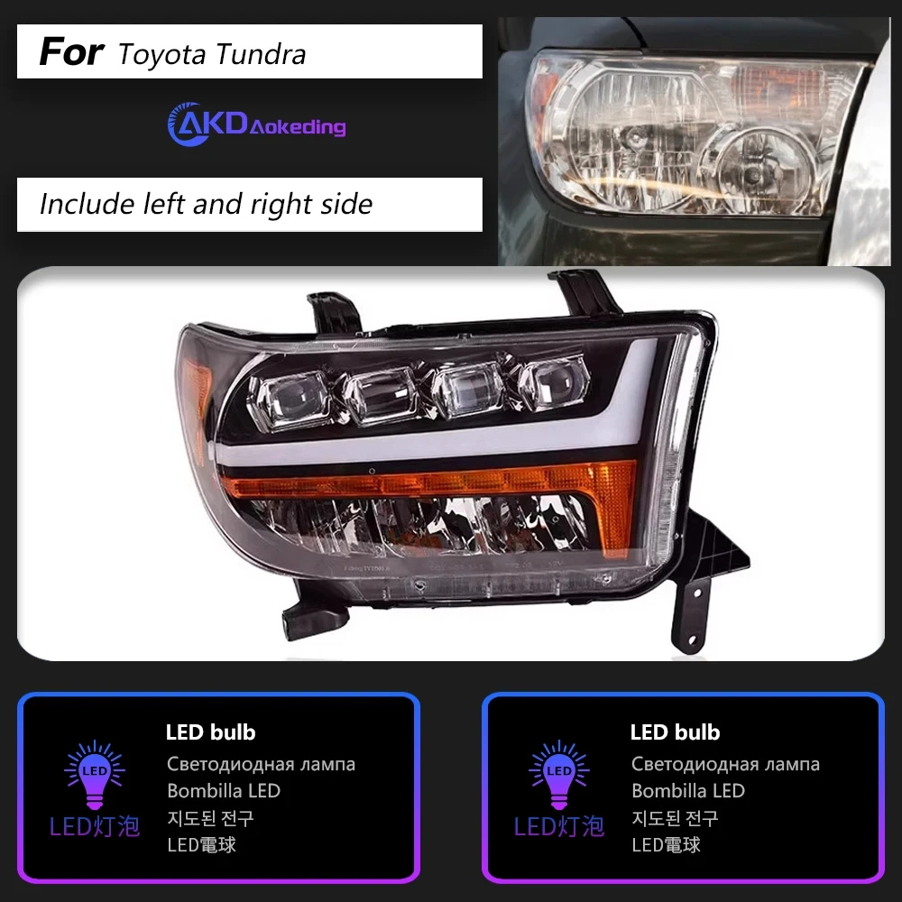 AKD Car Styling for Toyota Tundra LED Headlight 2014-2019 Headlights Tundra DRL Turn Signal High Beam AngelAccessories