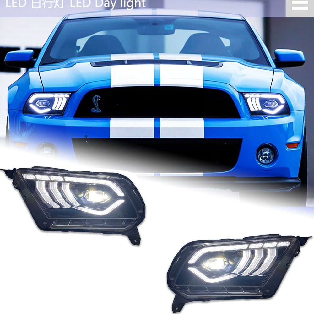 AKD Head Lamp for FORD Mustang LED Headlight 2010-2014 Headlights Mustang DRL Turn Signal High Beam Angel Eye Projector Lens