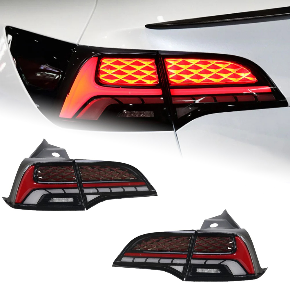 AKD Tail Lamp Tesla Model 3 LED Tail Light Model3 Model Y Rear Fog Brake Turn Signal Automotive Accessories