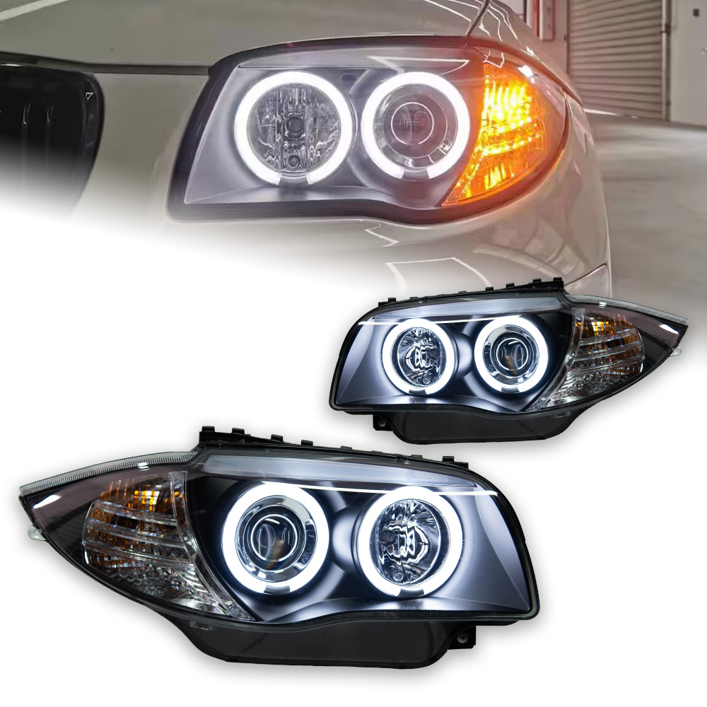 AKD Car Styling Head Lamp for BMW E87 Headlights 2003-2010 120i 118i E87 LED Headlight Angel Eye DRL Hid Bi Xenon Auto Accessories