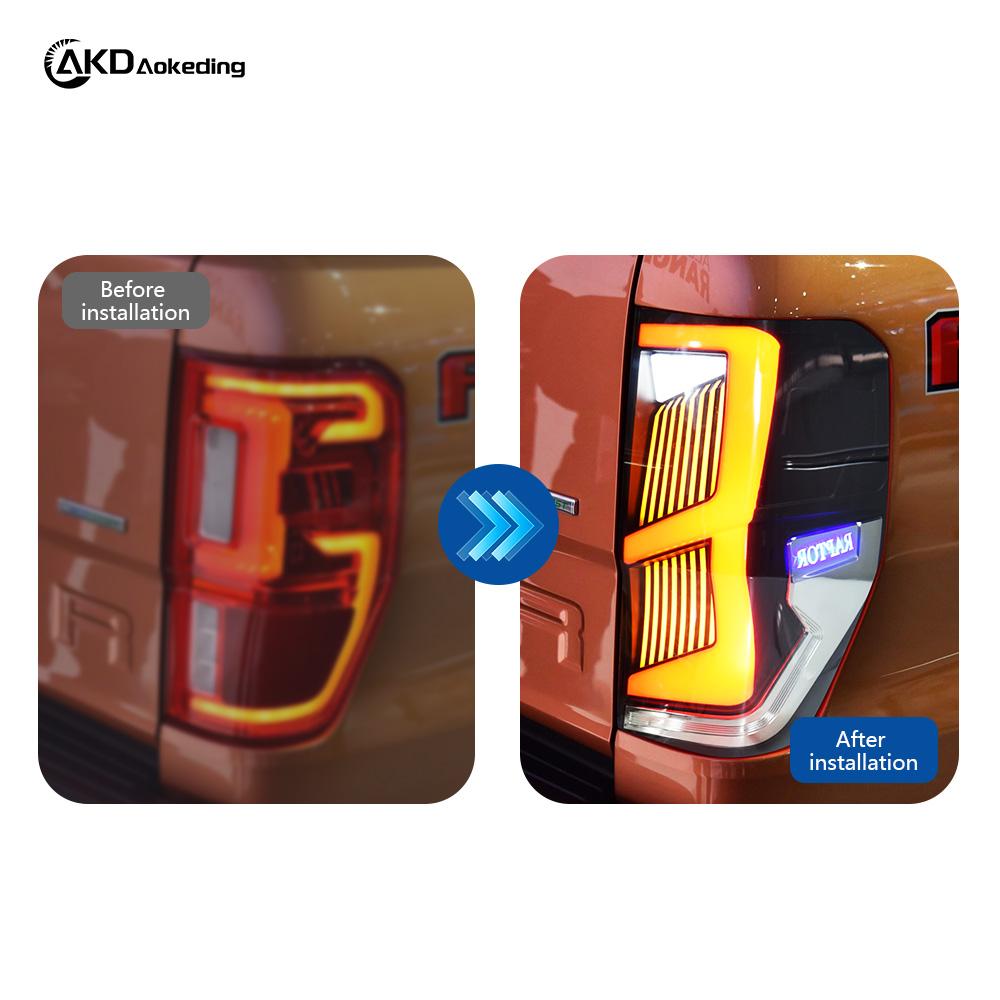 AKD Taillight Assembly for 2012-2022 Ford Ranger Models; Ford Retrofit LED Brake Lights, Daytime Running Lights, And Turn Signals