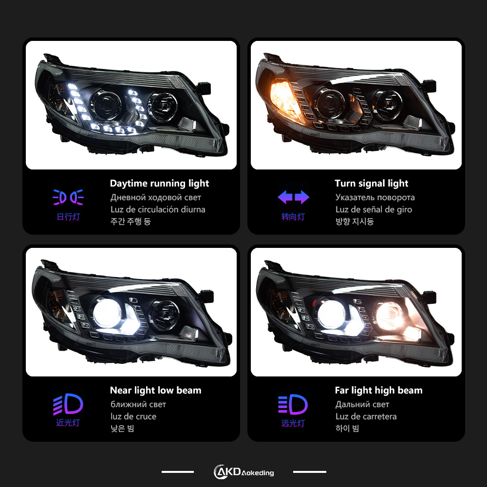 AKD Car Styling Headlights for Subaru Forester 2008-2012 LED Xenon Headlight DRL Head Lamp Led Projector Automotive Accessories