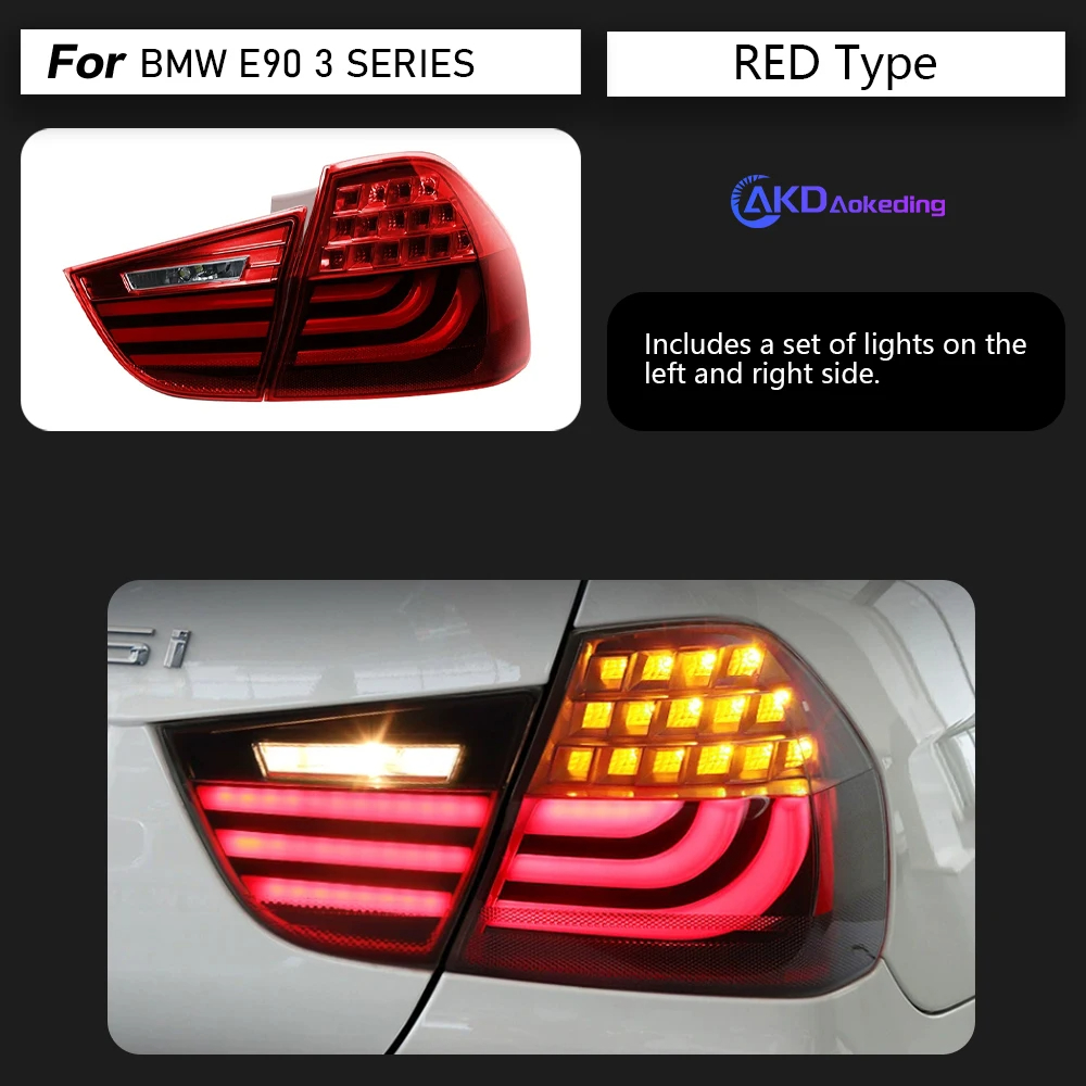 AKD Car Styling for BMW E90 Tail Light 2005-2012 320i 323i325i 330i LED Tail Lamp DRL Signal Brake Reverse auto Accessories