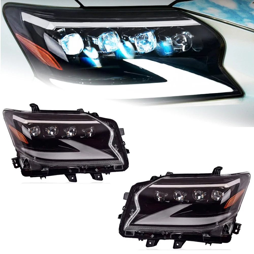 AKD Car Accessories Head Lamp for Lexus GX GX400 Headlights 2014-2020 GX460 LED Headlight ES250 DRL Signal Projector Lens auto