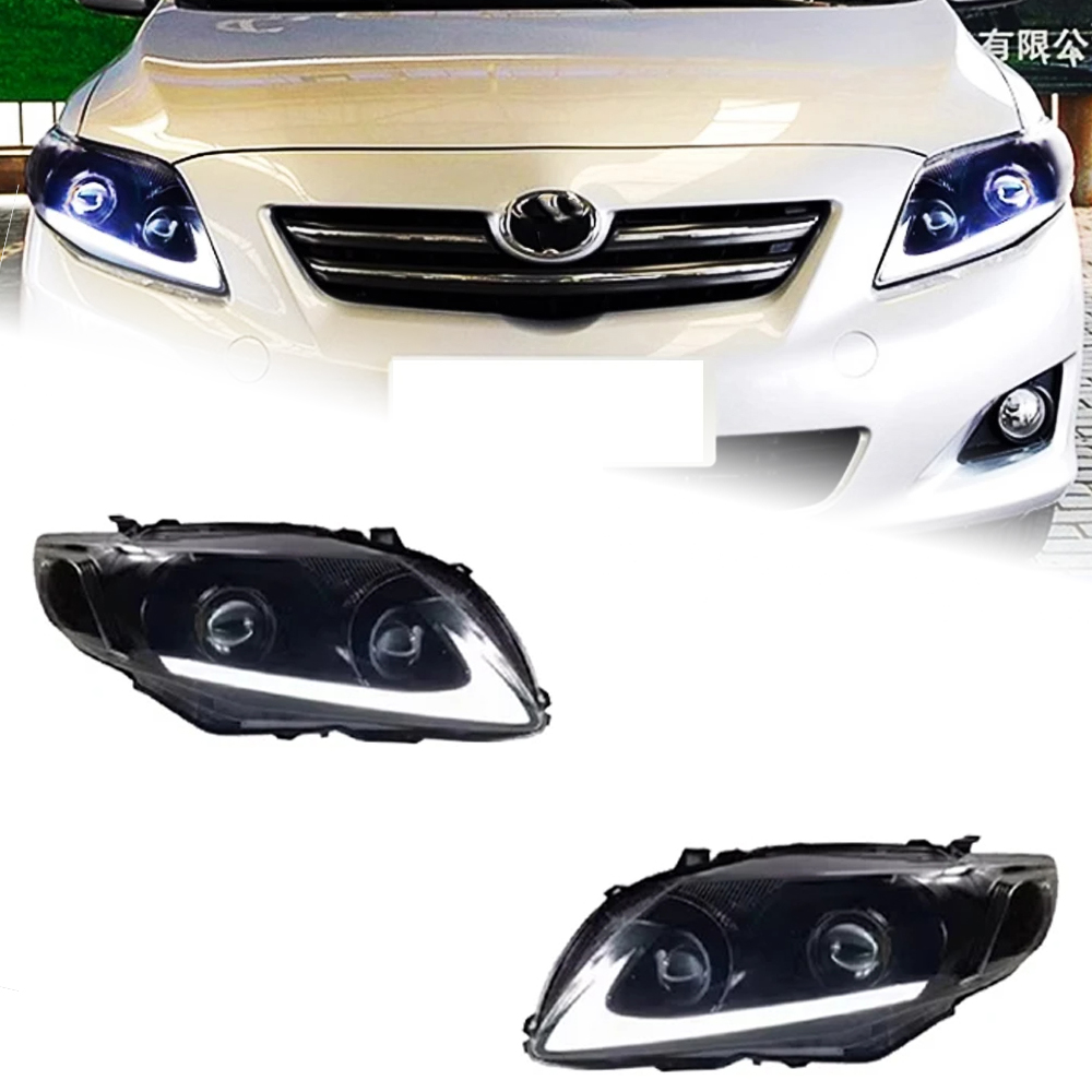 AKD Head Lamp for Toyota Corolla LED Headlight 2007-2010 Headlights Corolla DRL Turn Signal High Beam Angel Eye Projector Lens