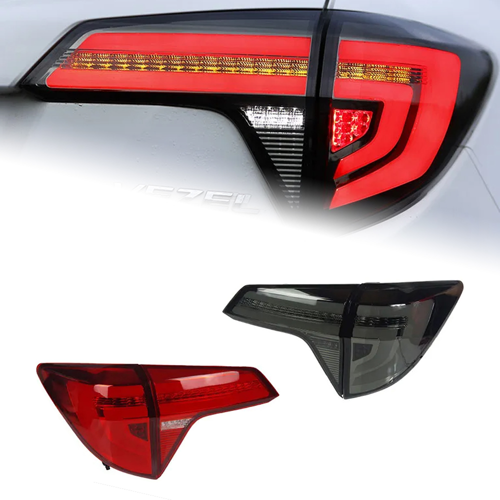 AKD Car Styling for Honda HR-V Tail Lights HR-V Vezel 2014-2021 LED Tail Light Lexus-Style Rear Lamp DRL Signal Brake Reverse auto Accessories