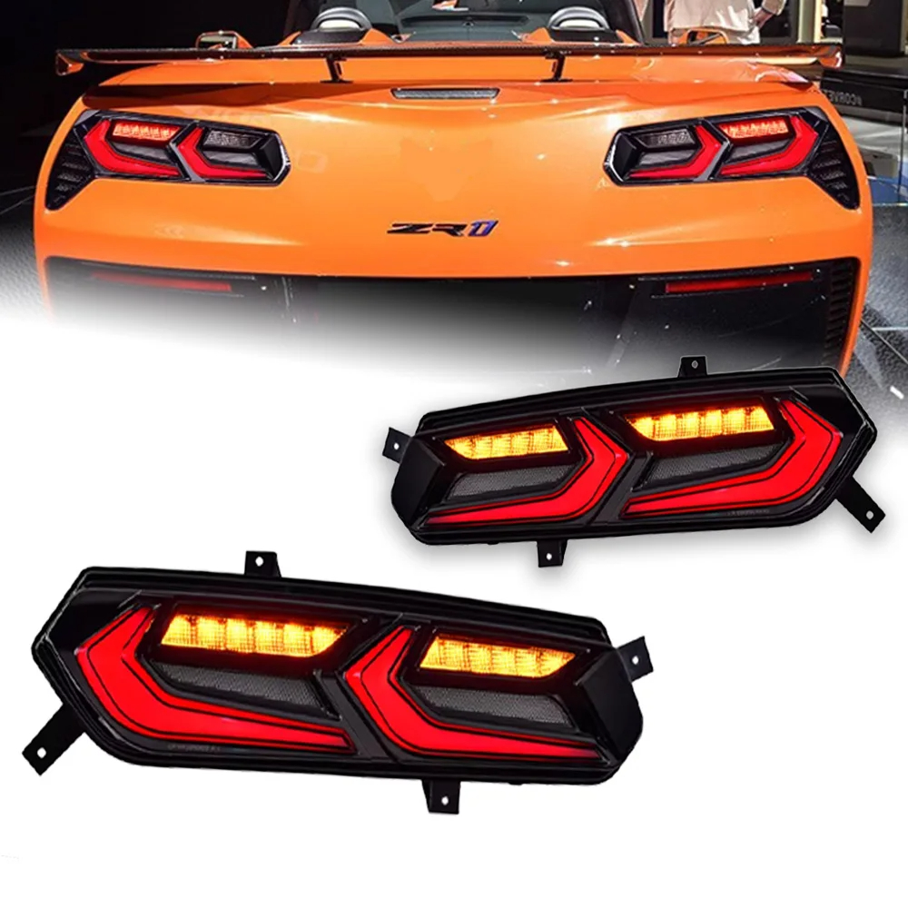 AKD Car Styling for Chevrolet Corvette Tail Lights 2014-2019 New LED Tail Lamp DRL Dynamic Signal Reverse auto Accessories